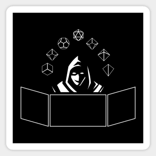 Gamemaster with GM Screen and Polyhedral Dice Set Tabletop Roleplaying RPG Gaming Addict Sticker